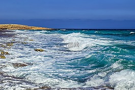 海景,洶涌的大海,波