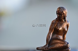 雕像,女子,雕塑