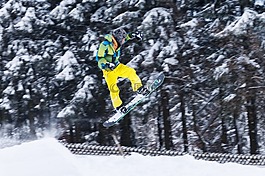 體育,滑雪板,冬天