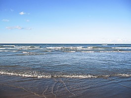 密歇根湖,天空,海灘