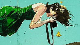 涂鴉,多彩,女子