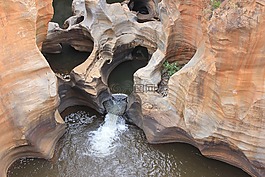 坑洼,石,水