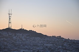 日落,黃昏,天空