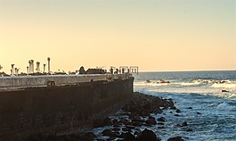 日落,海灘,海洋