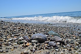 海,海灘,石頭