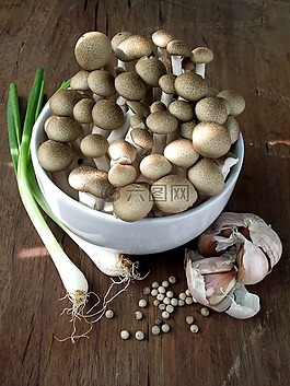 蘑菇,蔥,大蒜