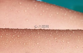 水滴,腳,女孩