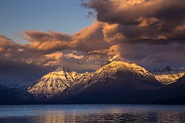 景觀,日落,山