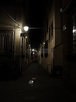街道黑暗,意大利,行車線