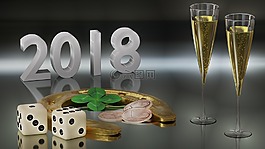 新年除夕,香檳酒,幸運(yùn)的魅力