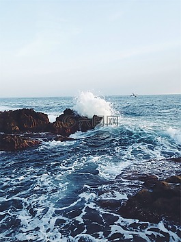 波,海洋,海