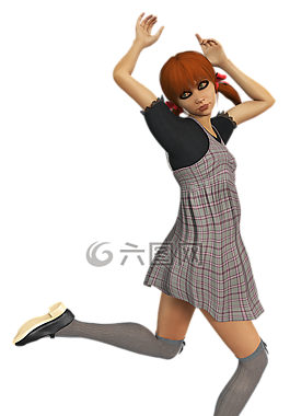 女孩,少年,運行