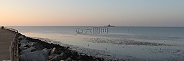 海,日落,海洋