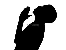 男子,祈禱,陰影
