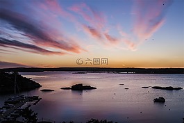 日落,黃昏,天空