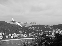 直升機(jī),黑色和白色,景觀