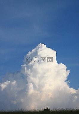 藍(lán)色,云,蓬松