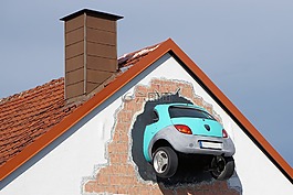 汽車,墻,突破