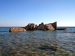 島,巖,海