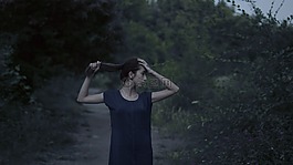 纵向,女孩,沮丧