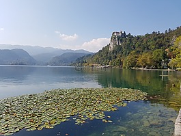 湖,城堡,船