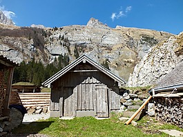 山上的小屋,春天,高山