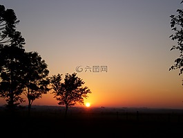 黎明,余輝,早上