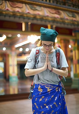 旅游,亞洲,婦女