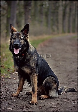 德國牧羊犬,狗,森林