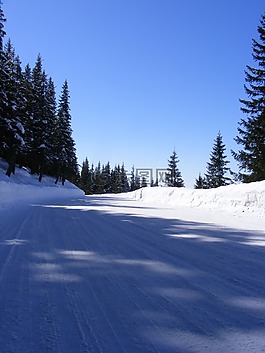 冷,山,路