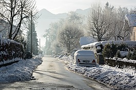 冬天,雪,道路