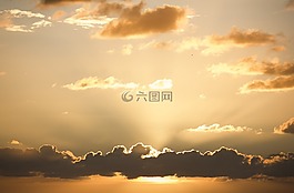 日落,天空,地平線