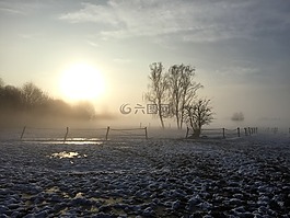 雪,冬天,土地