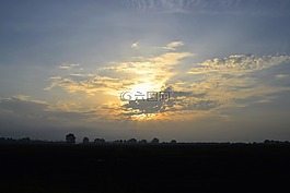 天空,日落,abendstimmung