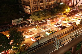 交通,夜,泰語