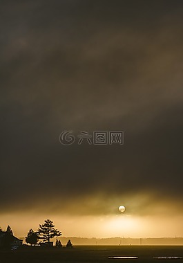 天空,云,月亮