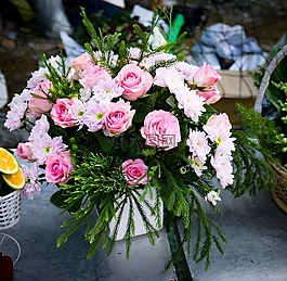 玫瑰,花,安排