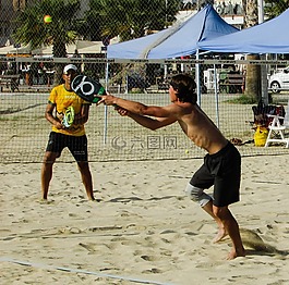沙灘網(wǎng)球,運動,沙
