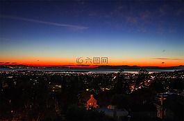 日落,黃昏,天空