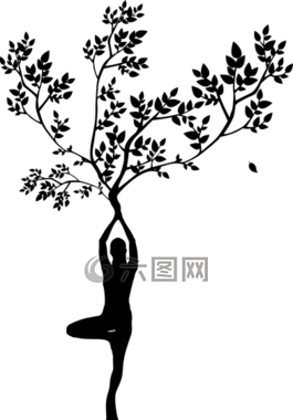 側(cè)影,婦女,樹