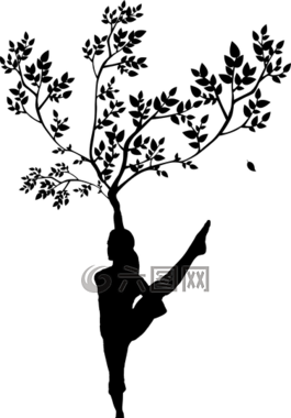 側(cè)影,婦女,樹
