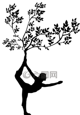 側(cè)影,婦女,樹