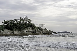 灣,海灘,水體