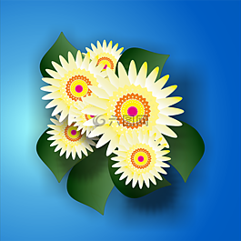 花,綠色,藍色