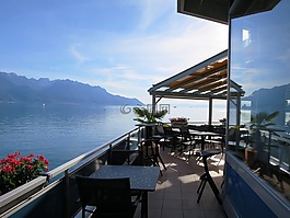 日內(nèi)瓦湖,陽臺,日落