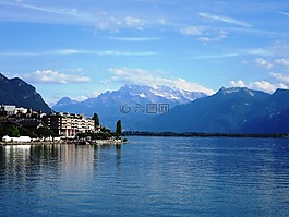 日內(nèi)瓦湖,山,水