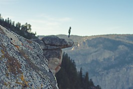 徒步旅行,山,懸崖