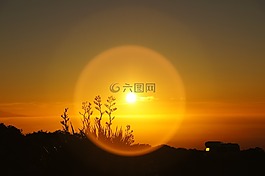 日出,假期,露營