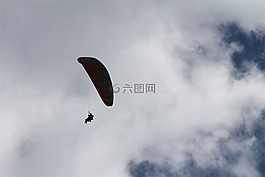 滑翔傘,降落傘,天空