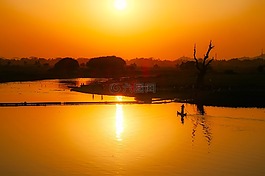 緬甸,景觀,河